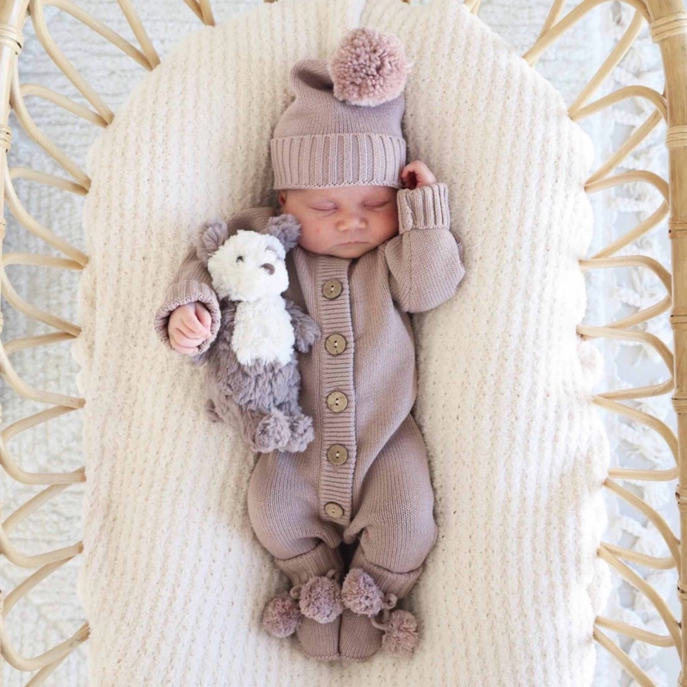 Caden Lane Newborn Knit Outfit Set – Dusty Purple (NB) - Picture 4 of 4